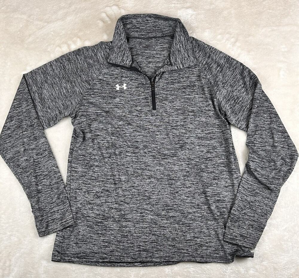 Under Armour HeatGear Womens XL Grey Heathered 1/4 Zip Pullover Long Sleeve